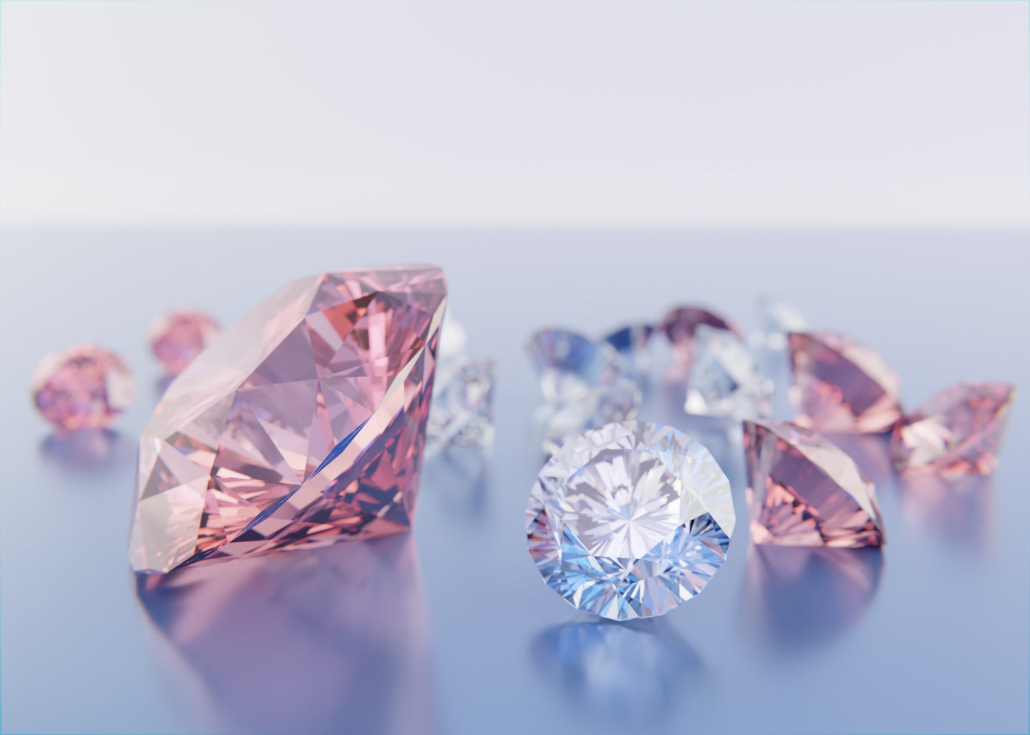 Diamanti rosa e bianchi