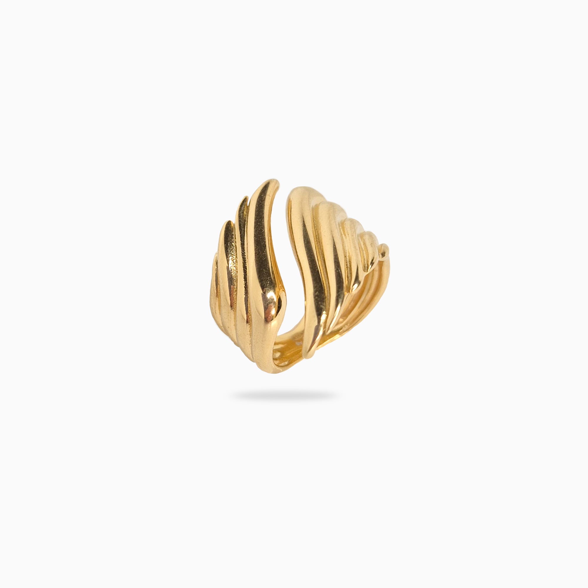 Bague aile d'ange en argent plaqué or jaune