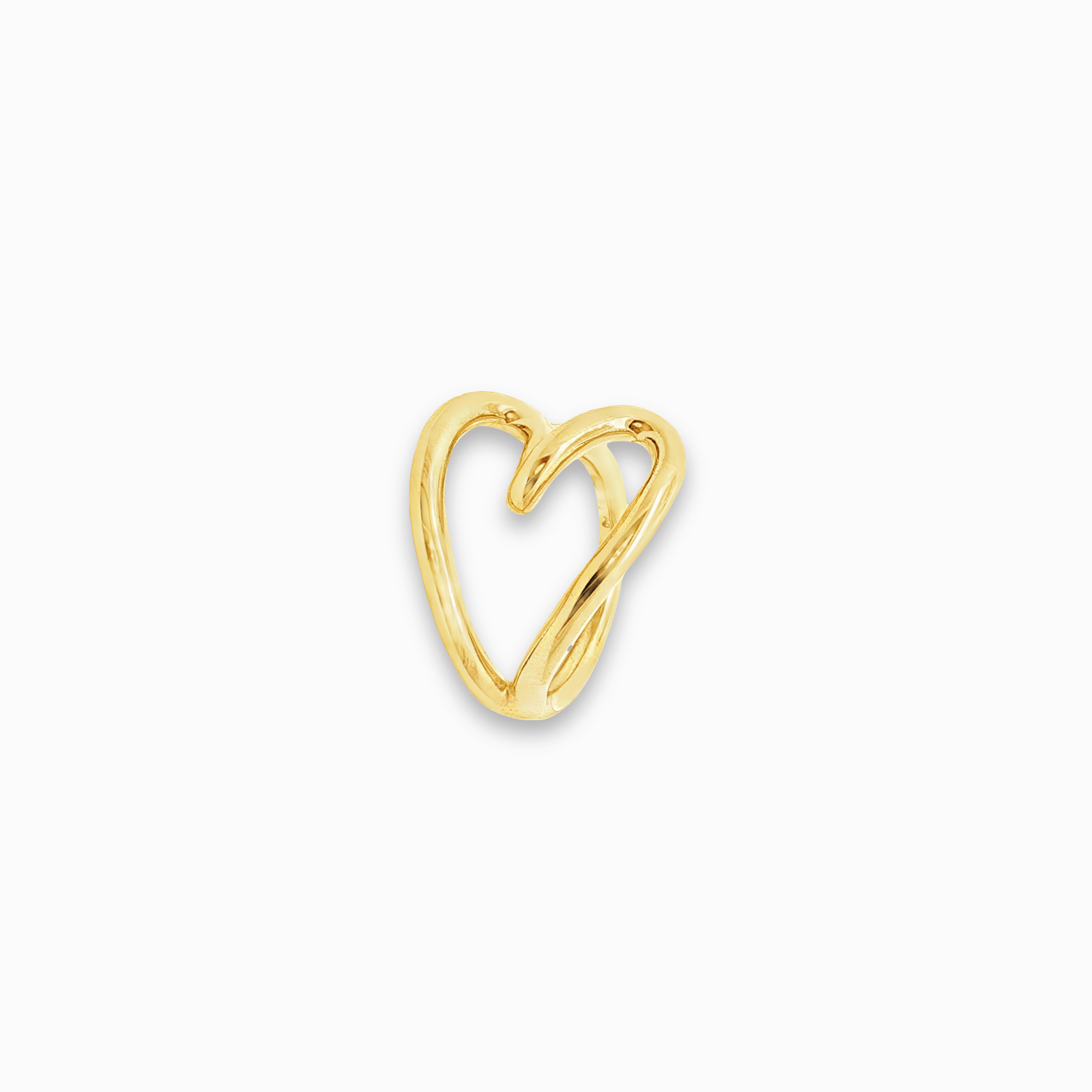 Bague coeur en argent plaqué or jaune