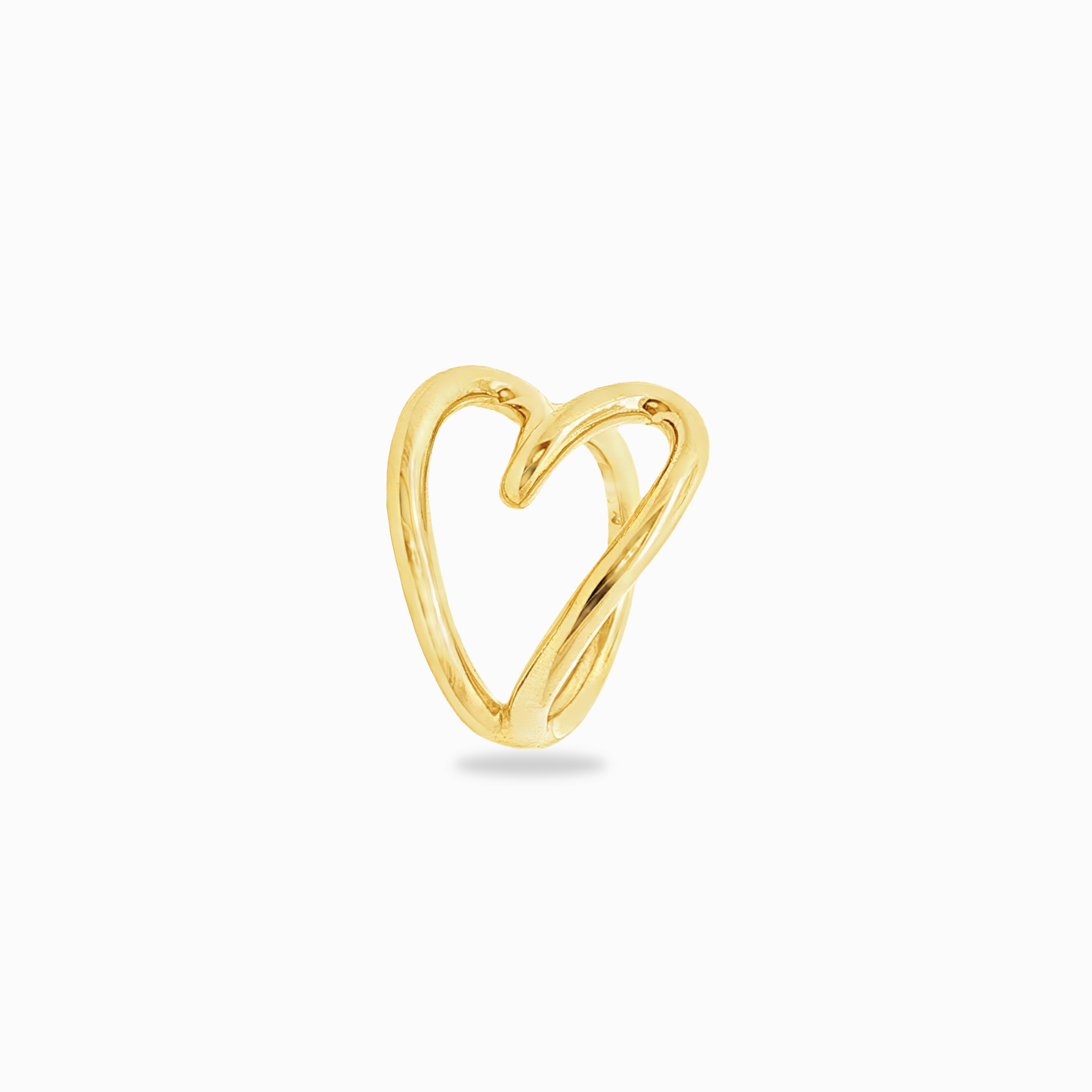 Bague coeur en argent plaqué or jaune