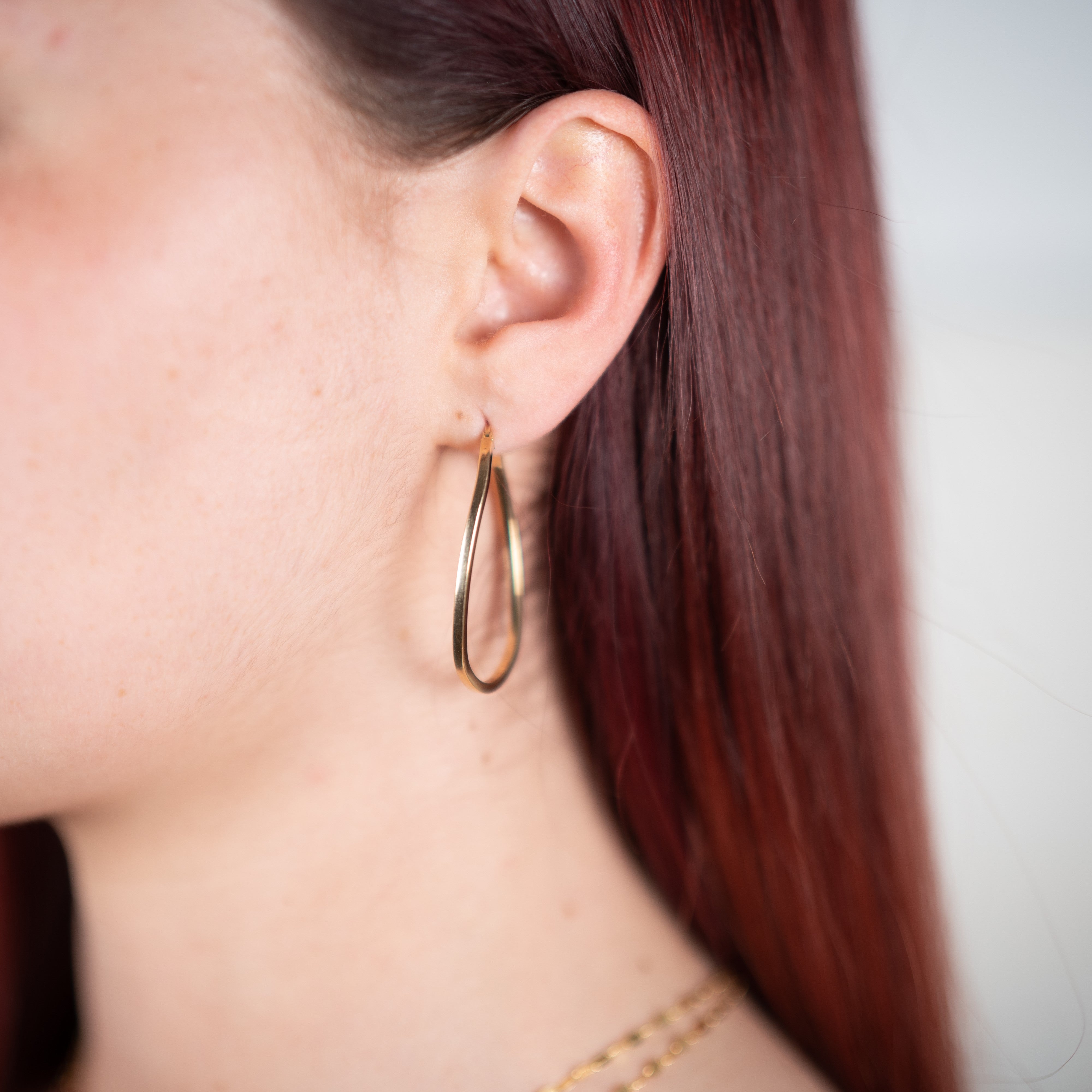 Boucles d'oreilles créoles grandes ovales or jaune