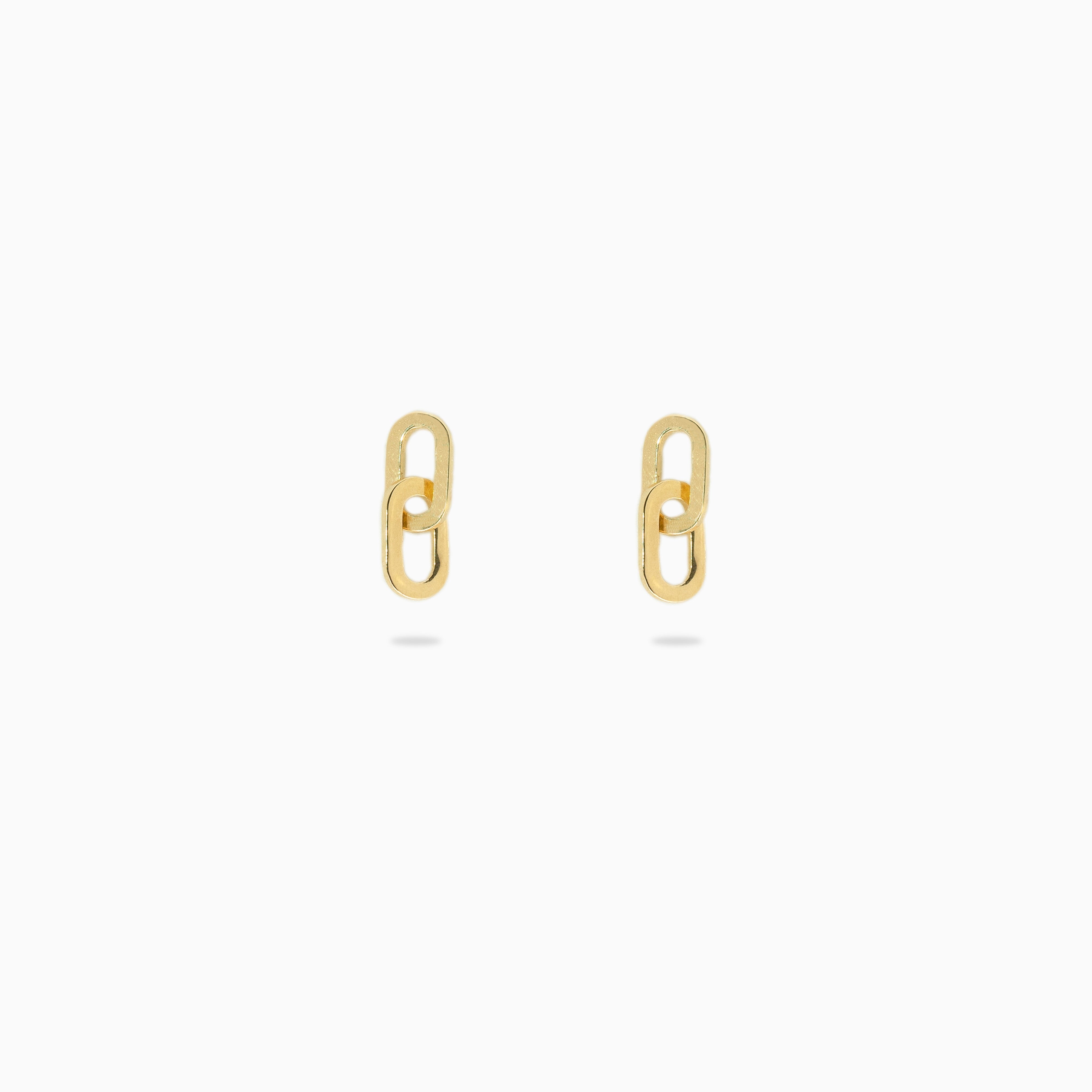 Boucles d'oreilles maillon couleur or jaune
