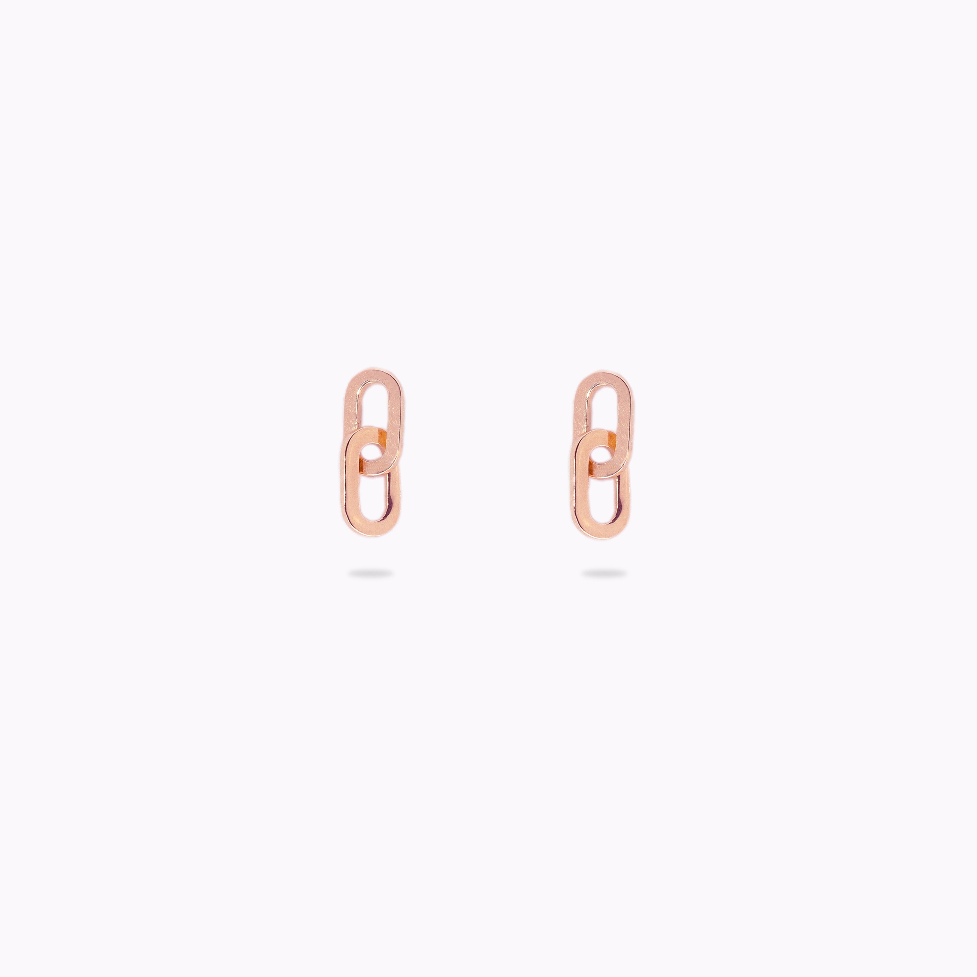 Rose gold link earrings
