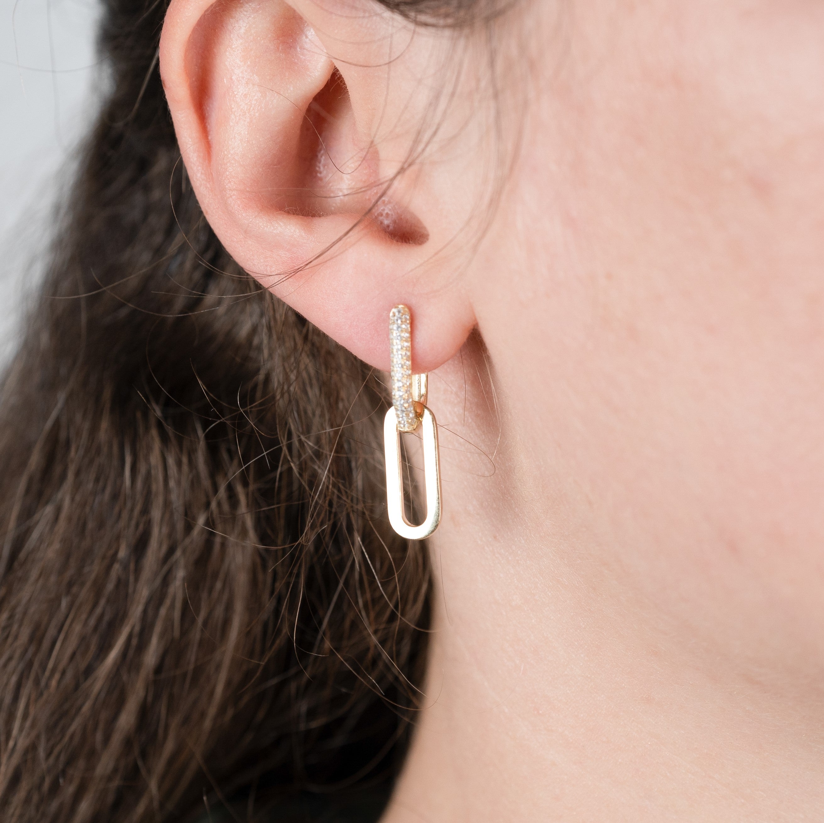 925 silver zirconium drop earrings yellow gold plated