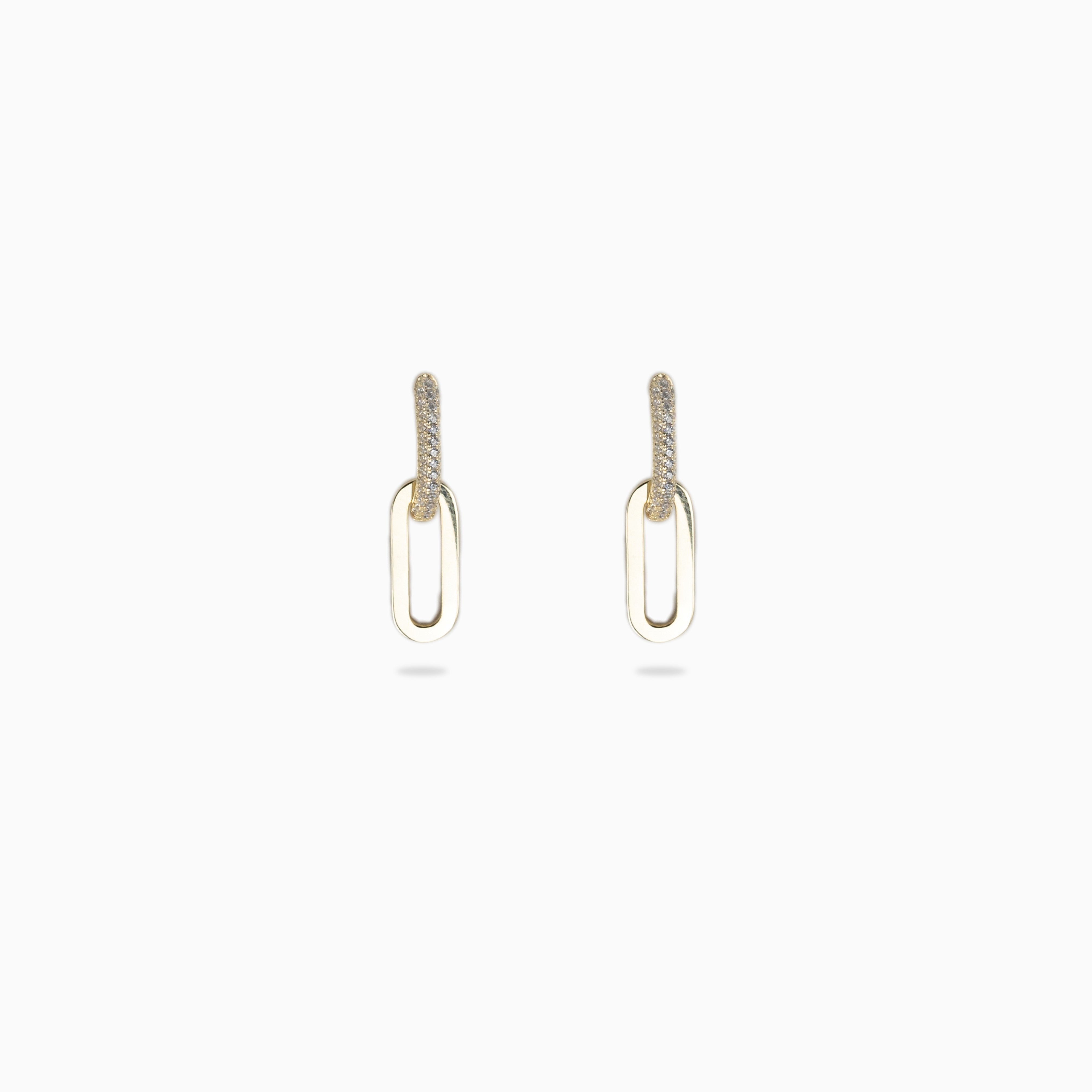 925 silver and yellow gold-plated adjustable zirconium drop earrings