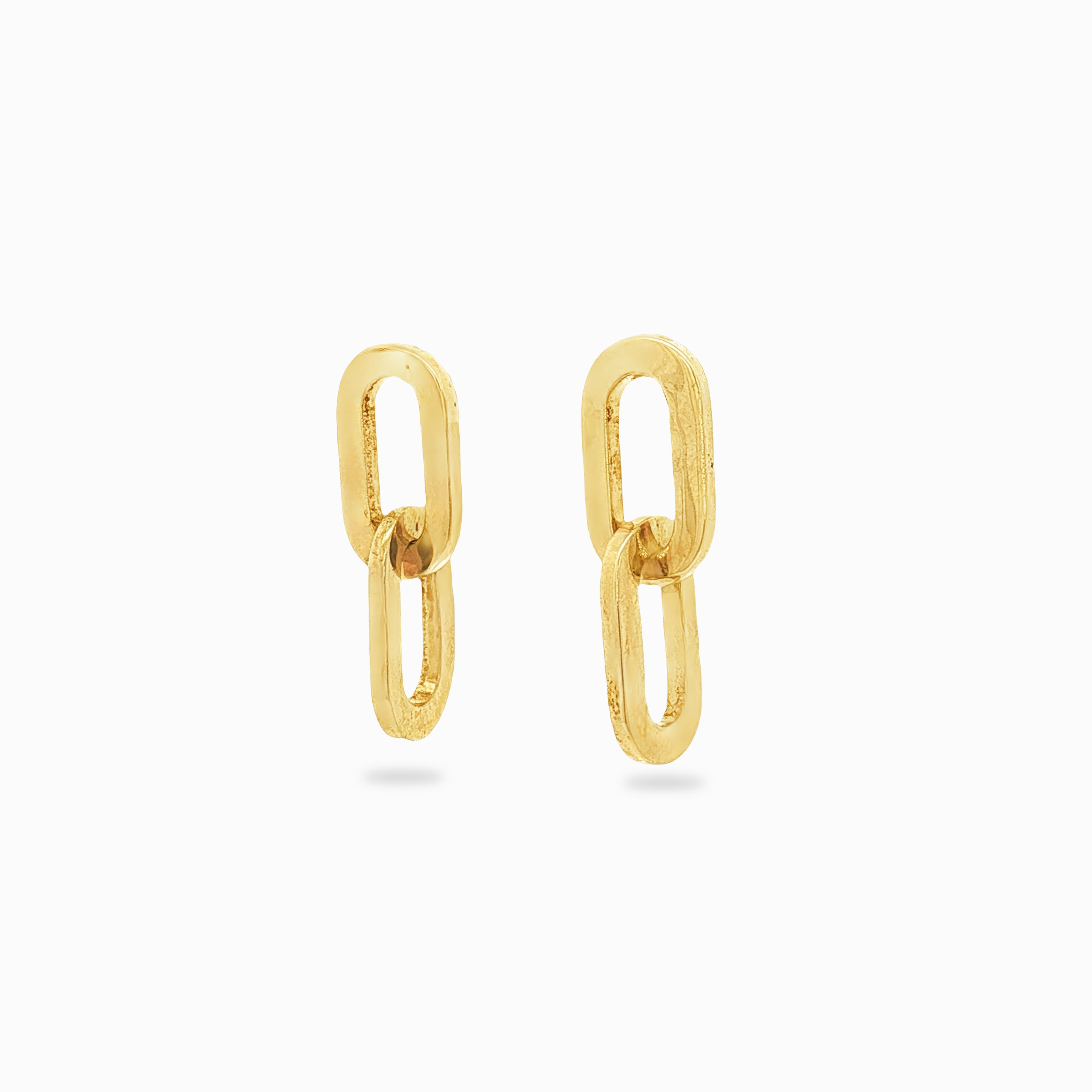 Boucles d'oreilles maillon couleur or jaune