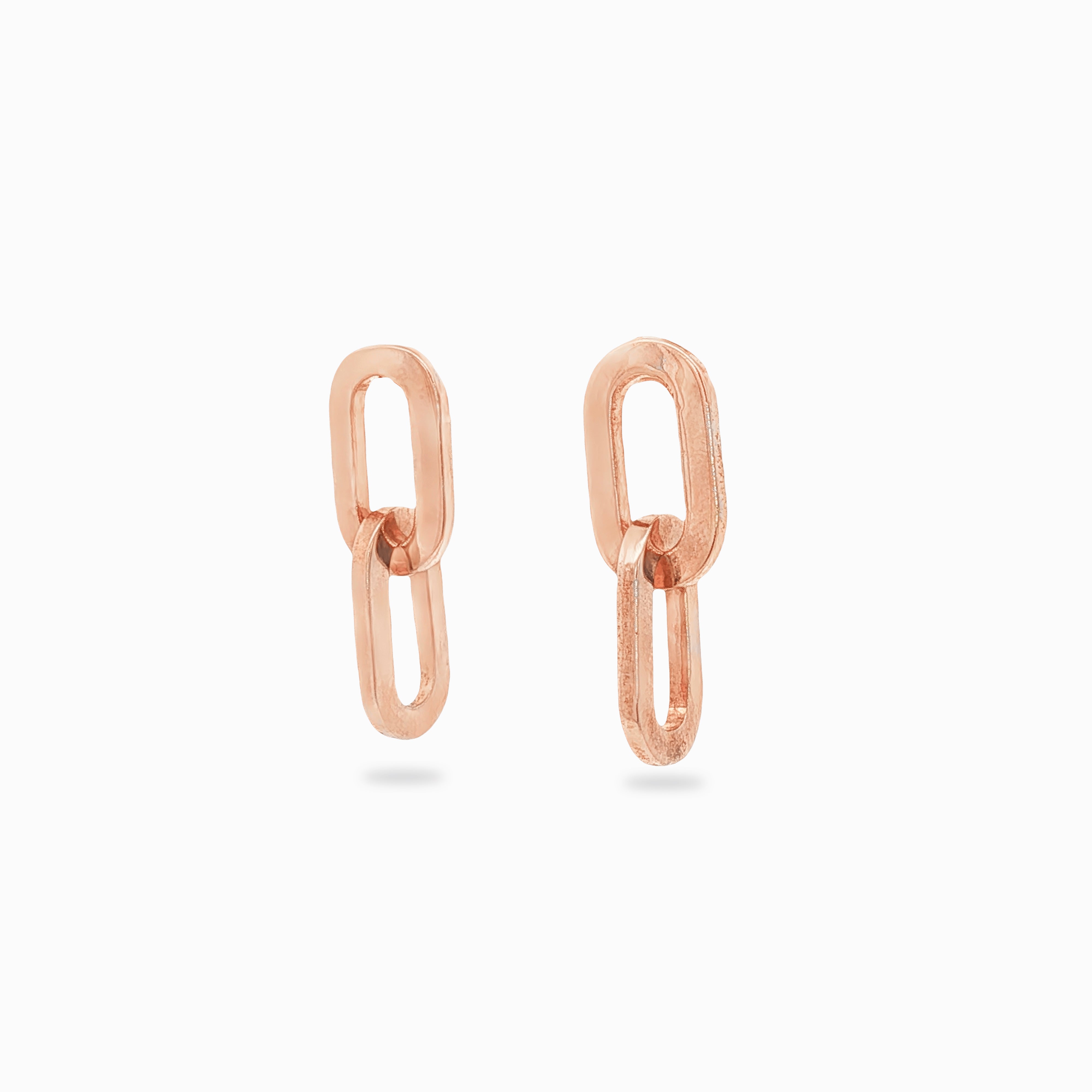 Boucles d'oreilles maillon couleur or rose
