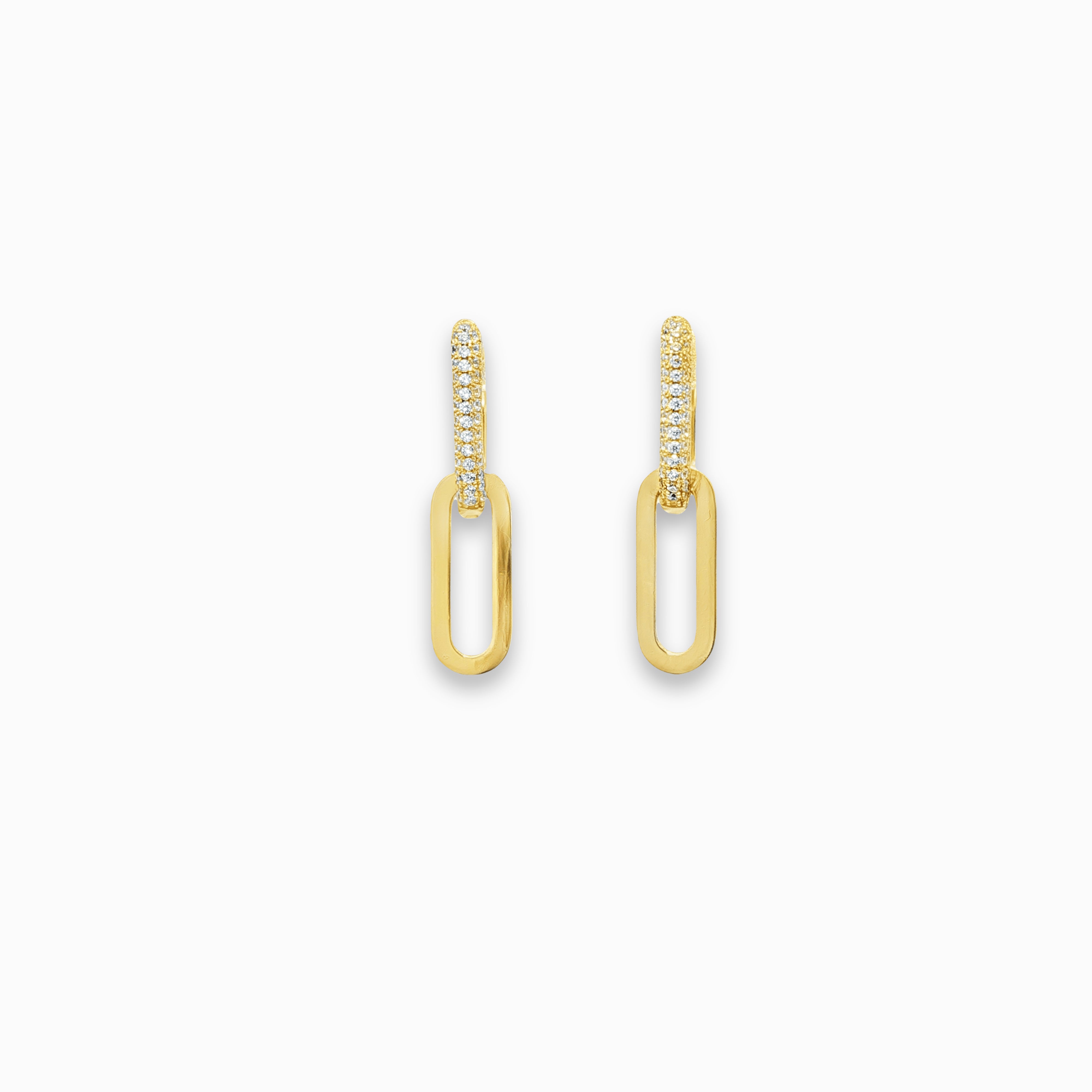 925 silver and yellow gold-plated adjustable zirconium drop earrings
