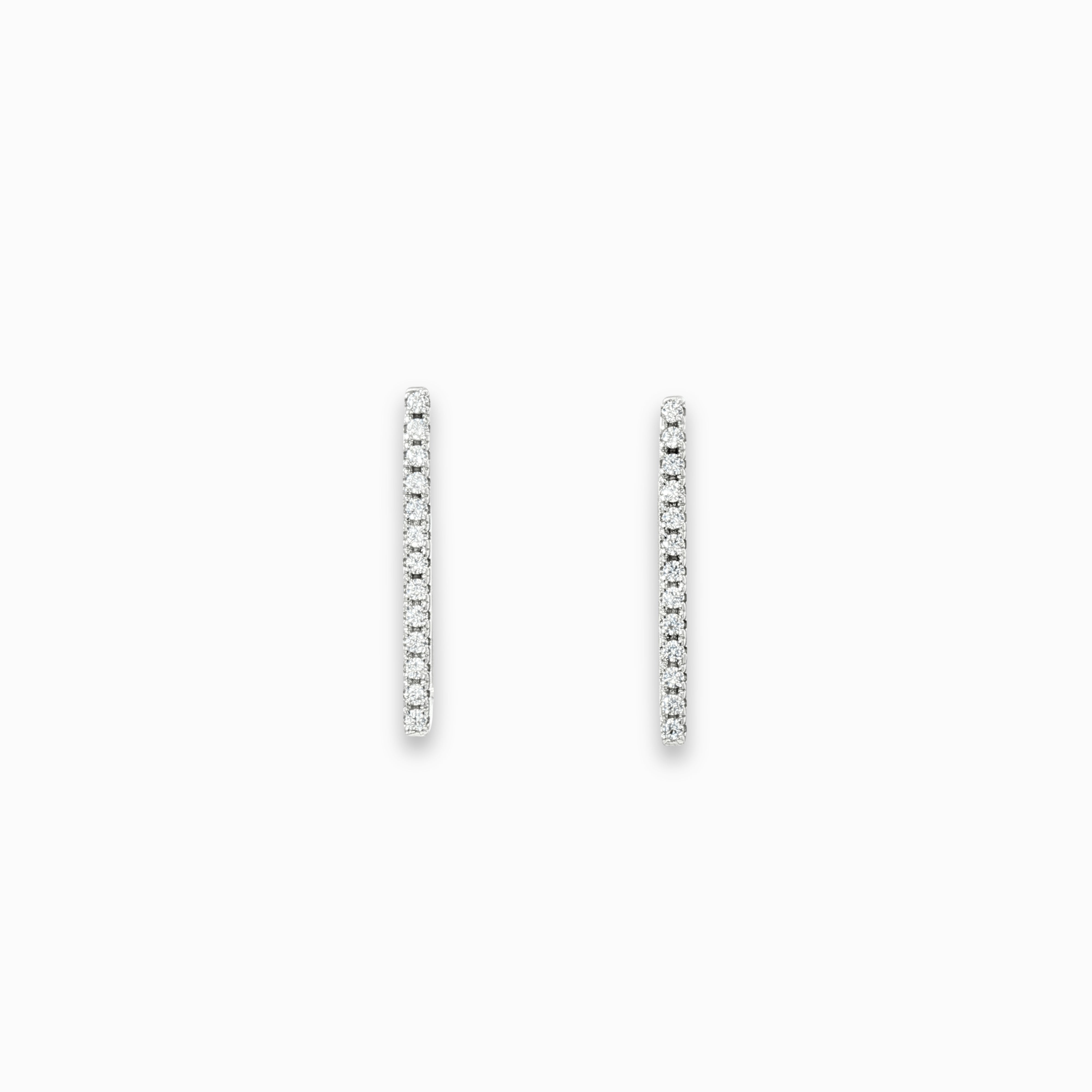 Rectangular zirconium silver earrings