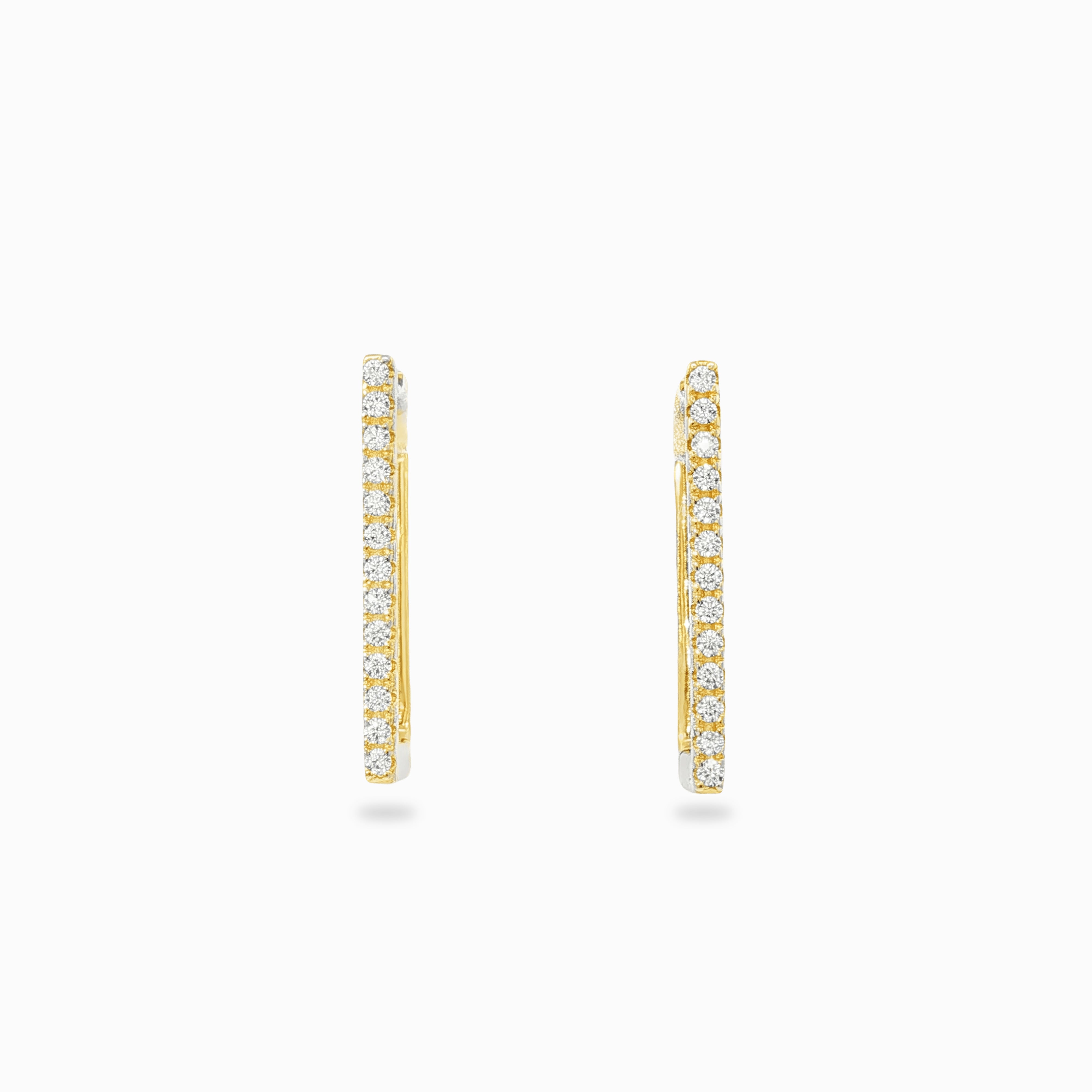 Rechteckige Ohrringe aus Gold in Silber