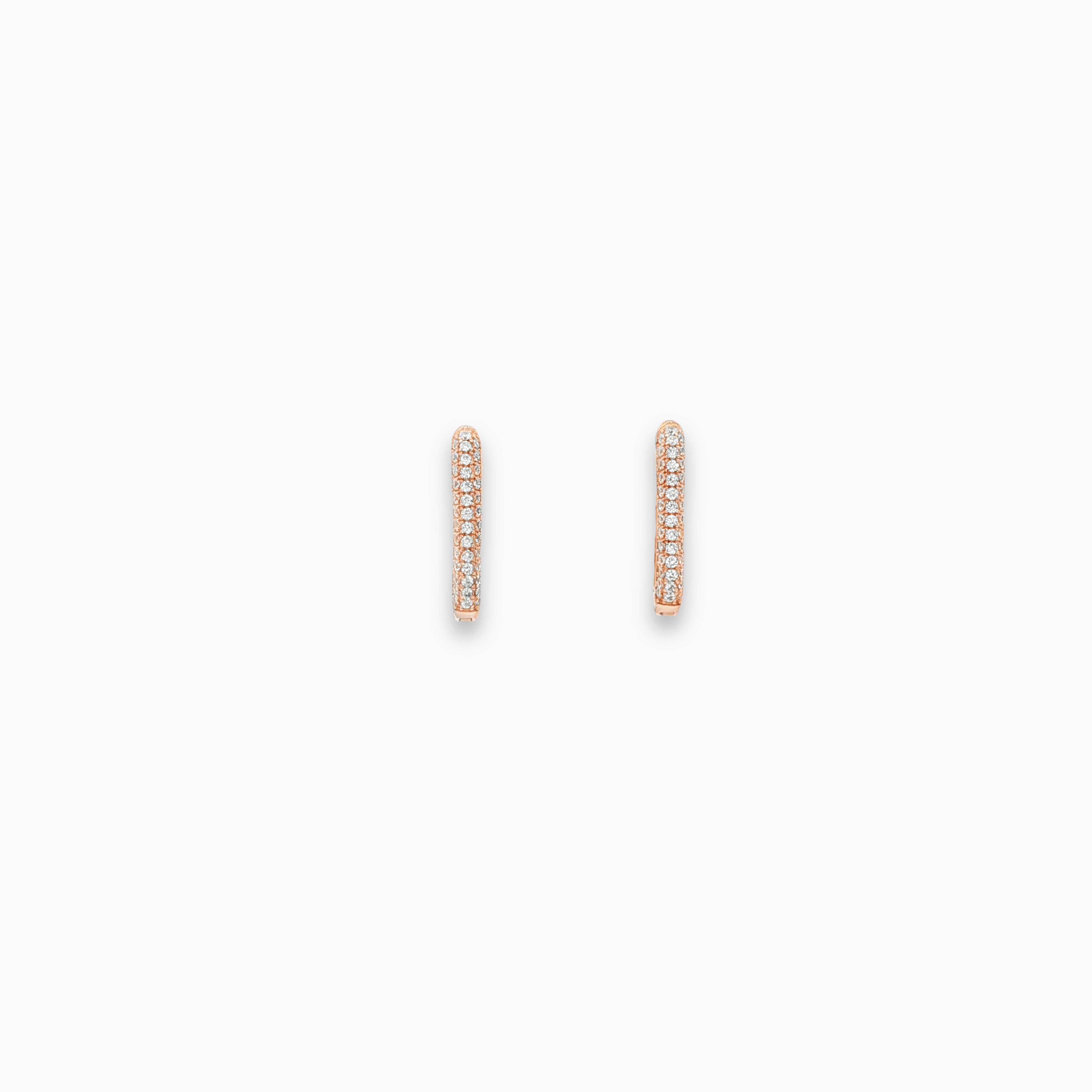 Boucles d'oreilles zirconium couleur or rose