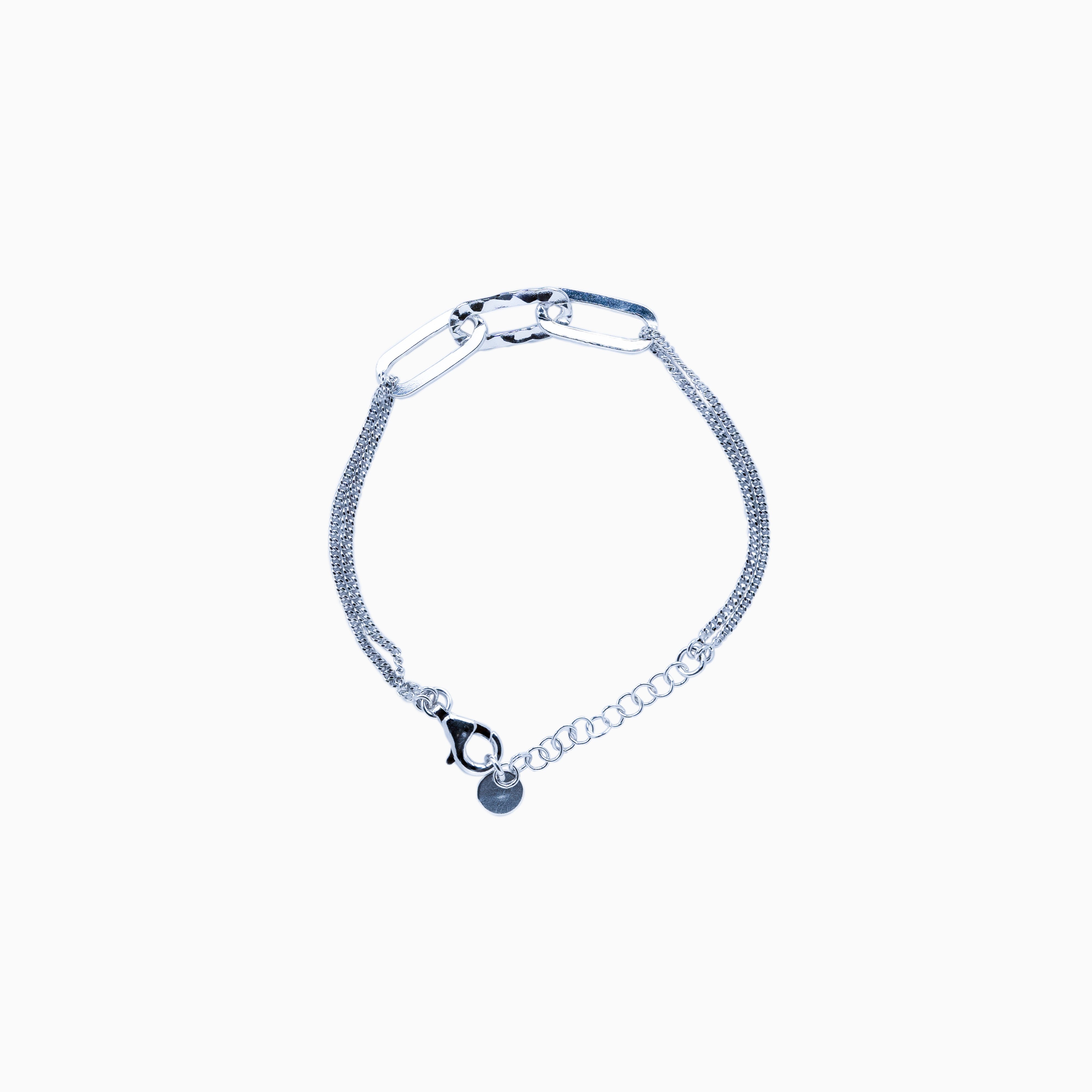 Gliederarmband aus rhodiniertem 925er Silber für Frauen
