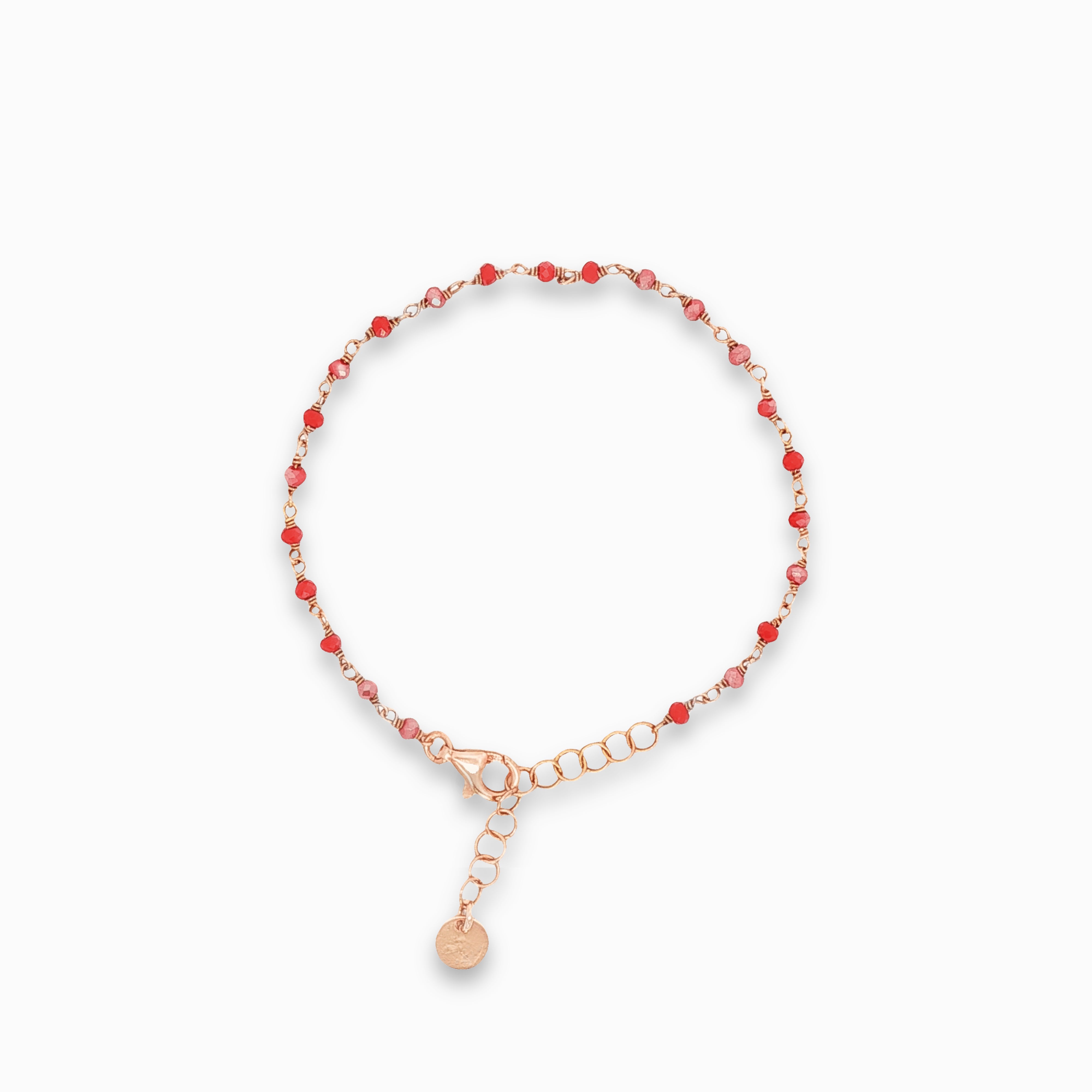 Bracciale da donna in argento 925 placcato oro rosa e corniola