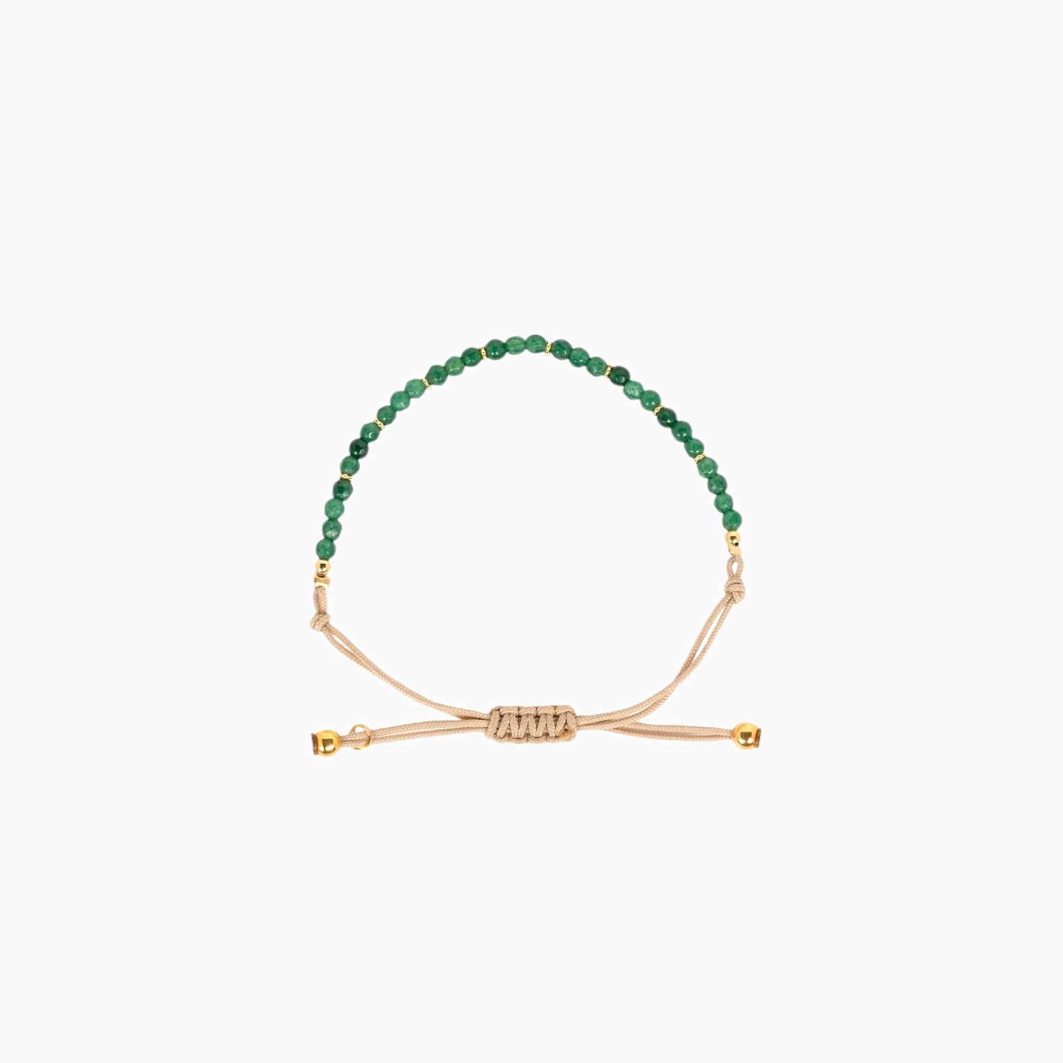 Bracelet coton quartz vert pour femme