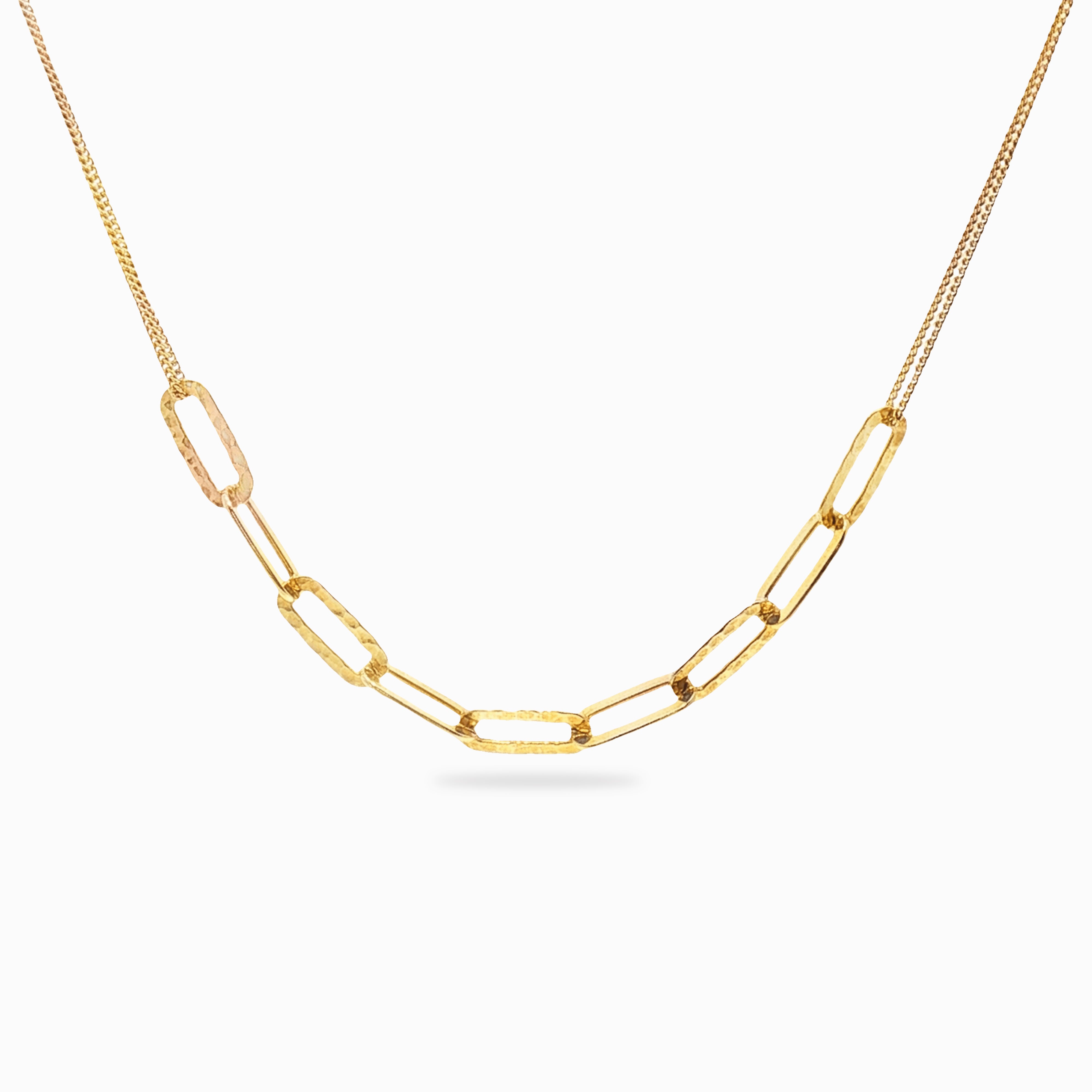 Collier maillon en argent 925 plaqué or jaune