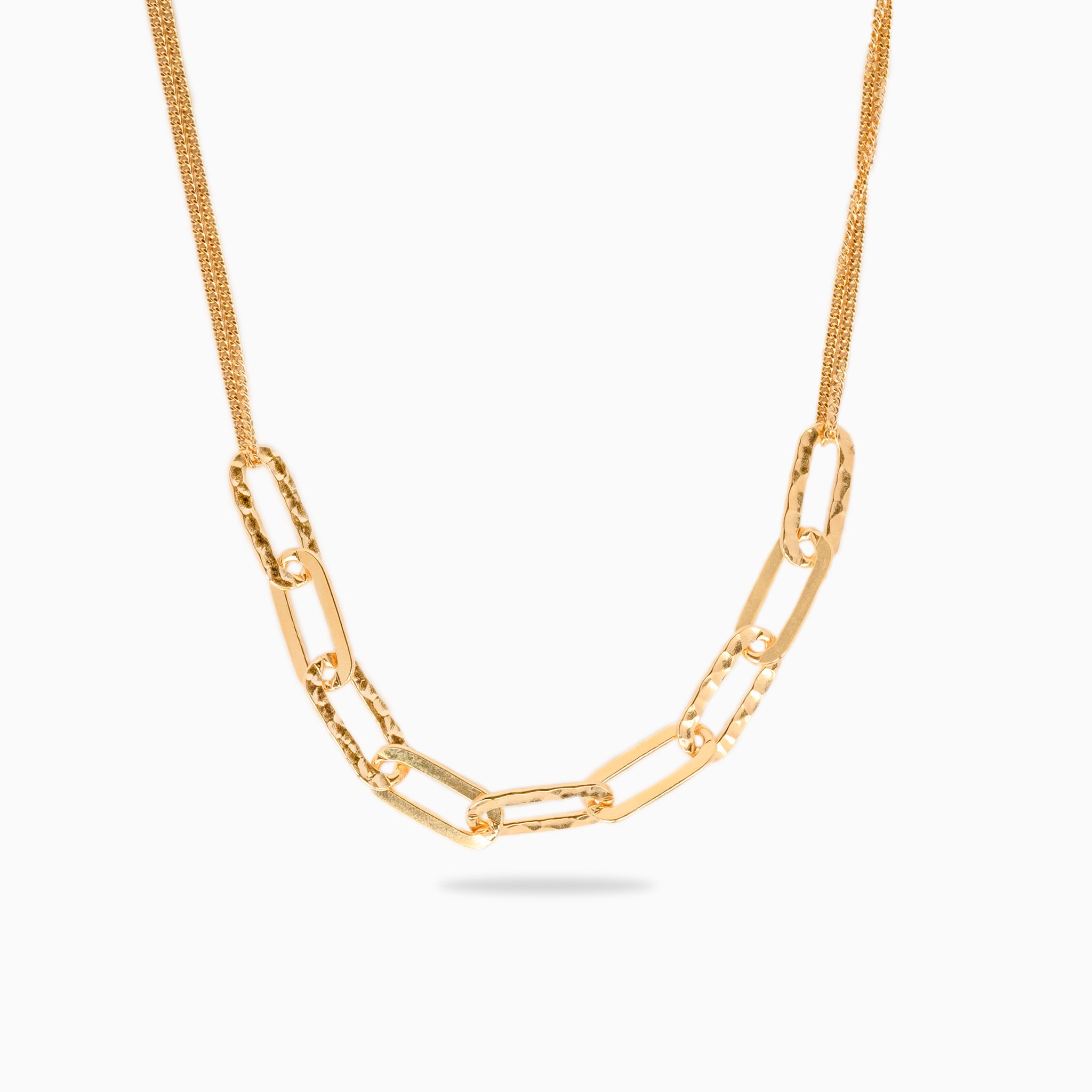 Collier maillon en argent 925 plaqué or jaune
