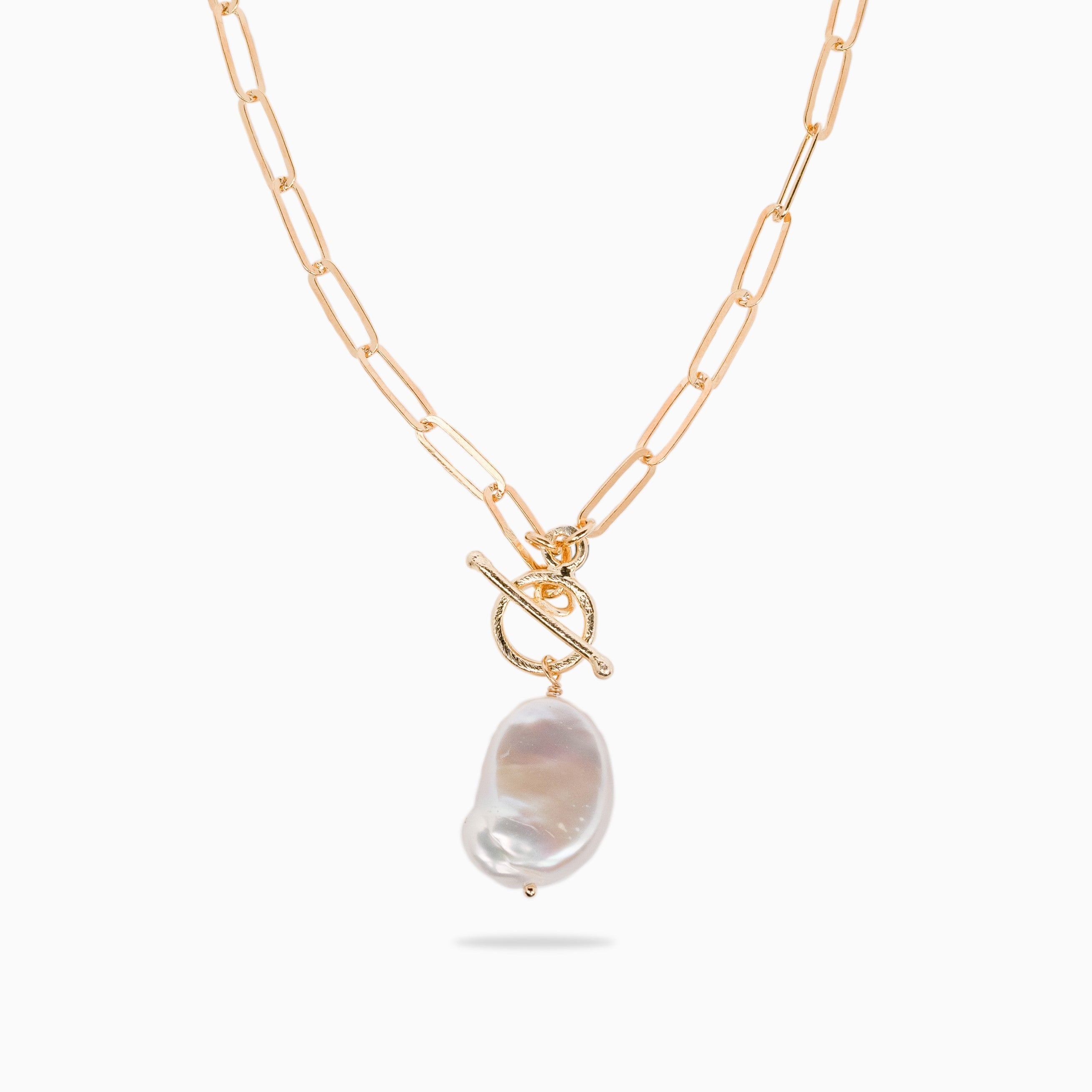 Collana da donna con pendente di perle coltivate in argento sterling 925 con placcatura in oro giallo