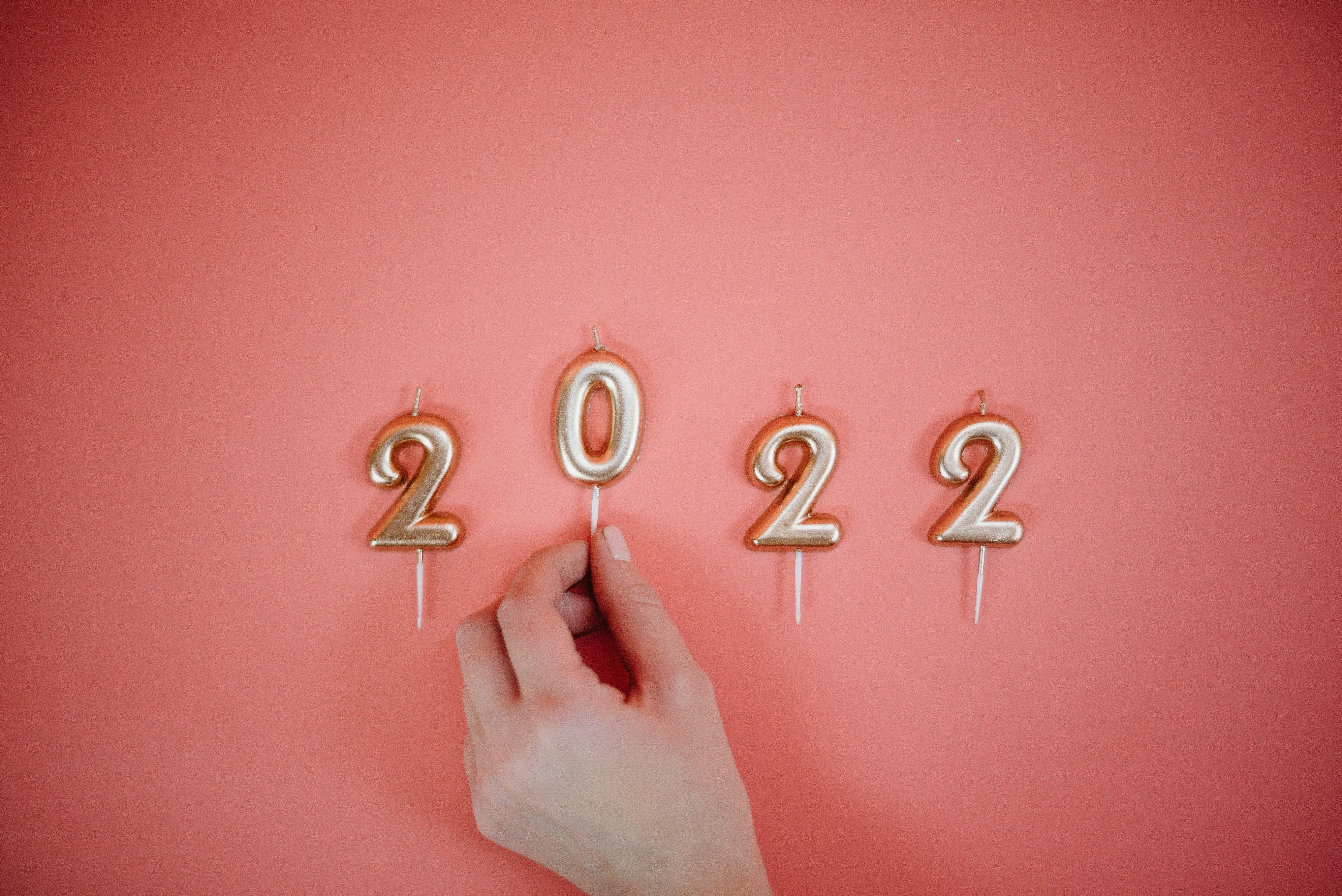 Bougies en forme de chiffre l'année 2022