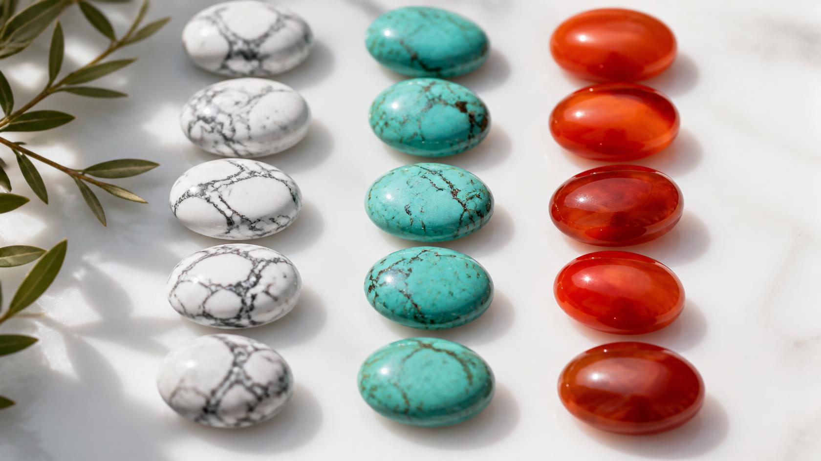 Bijoux en pierres naturelles femme : howlite, turquoise, cornaline