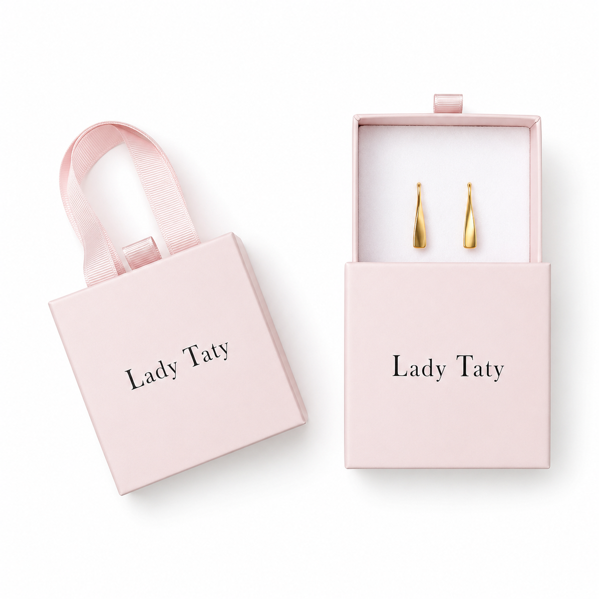 Écrin Lady Taty avec boucles d'oreilles en argent prêtes à être expédiées