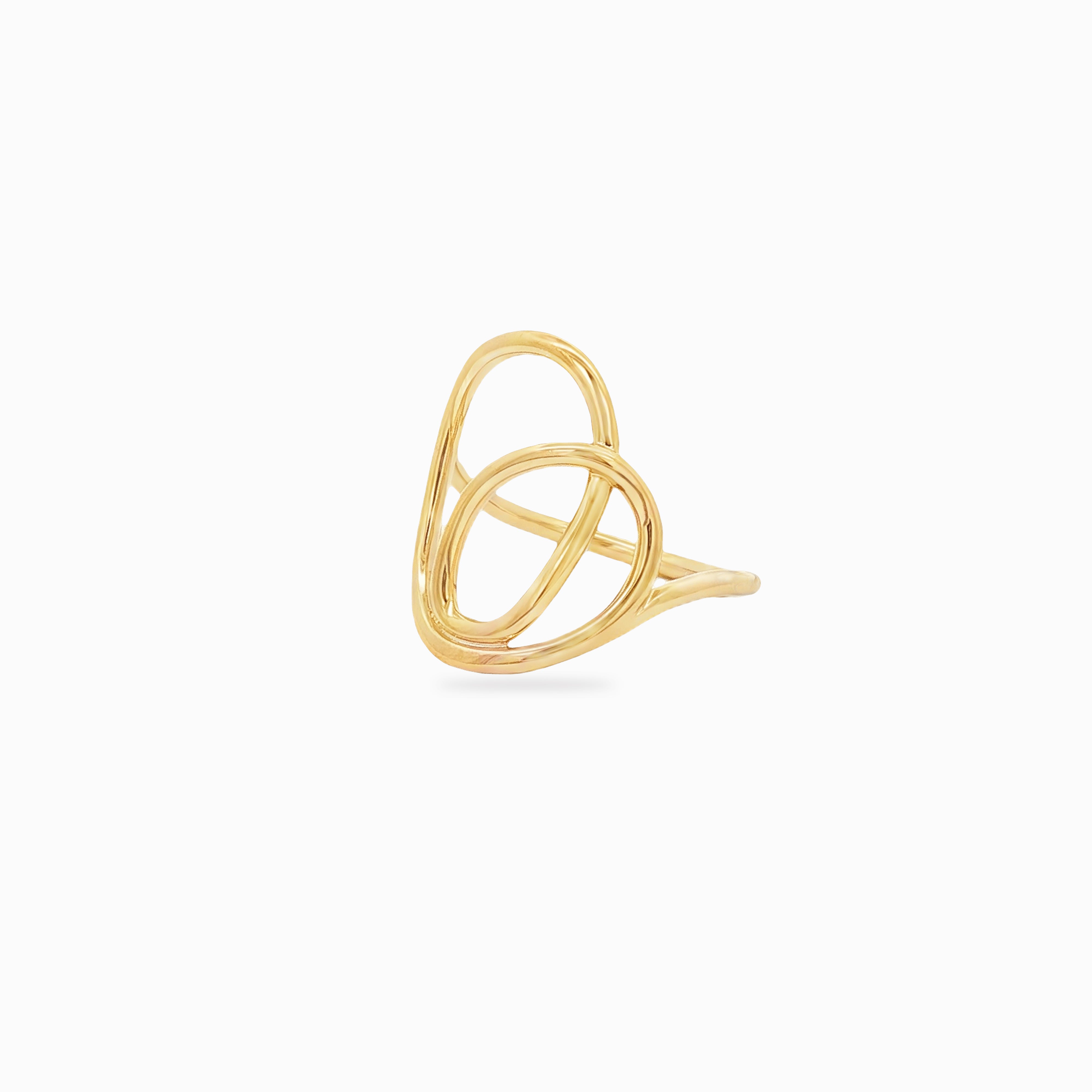 Bague entrelacée plaquée or vue de profil