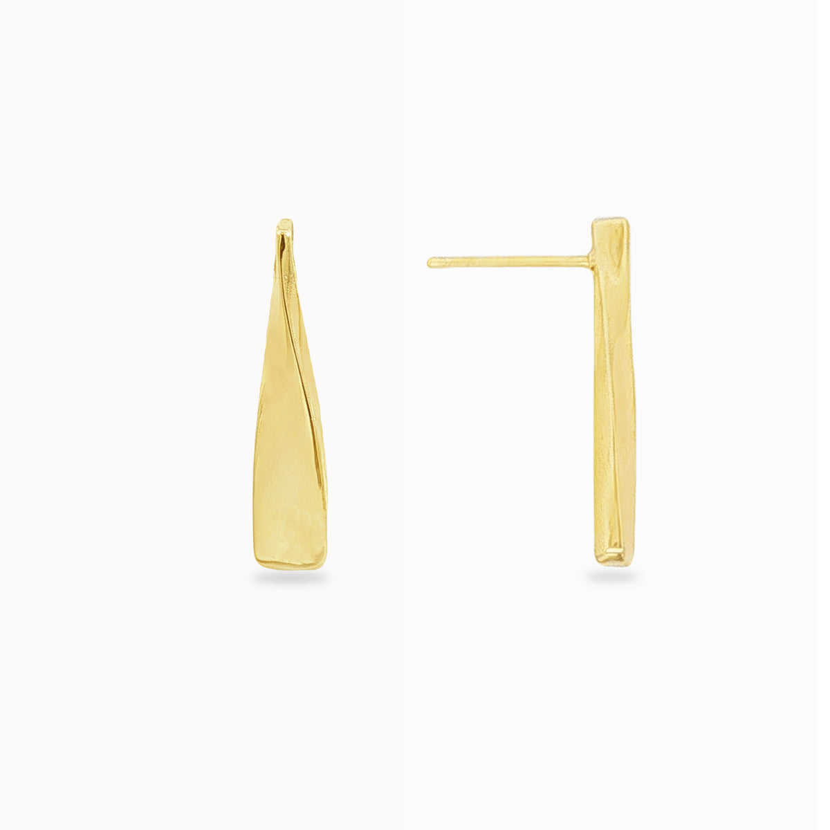 Boucles d'oreilles Lady Twist vues de face et de profil