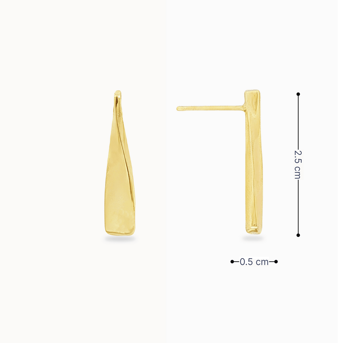 Dimensions Lady Twist boucle d'oreille barrette torsadée 2.5 cm