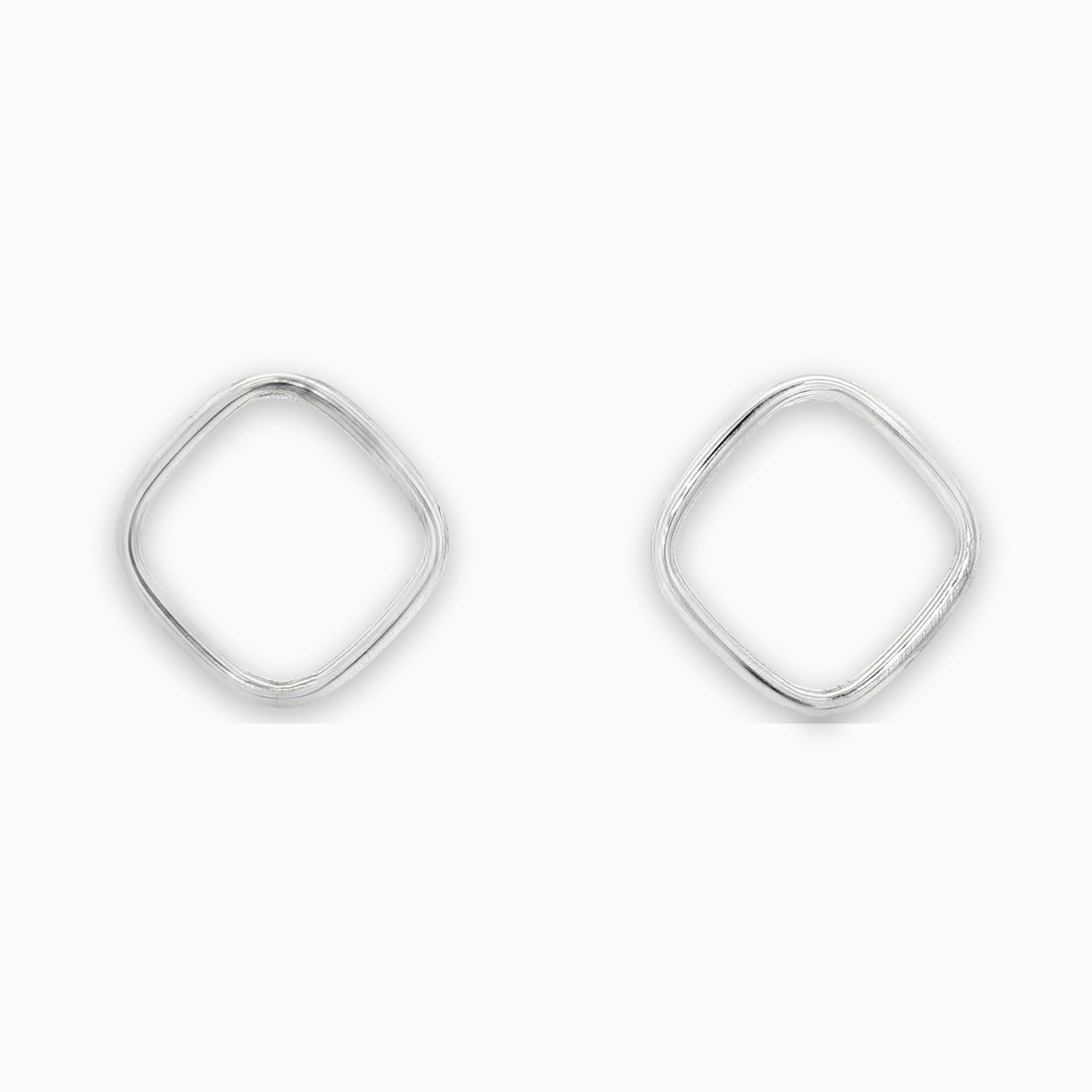 Boucles d'oreilles losanges couleur argent petit modèle