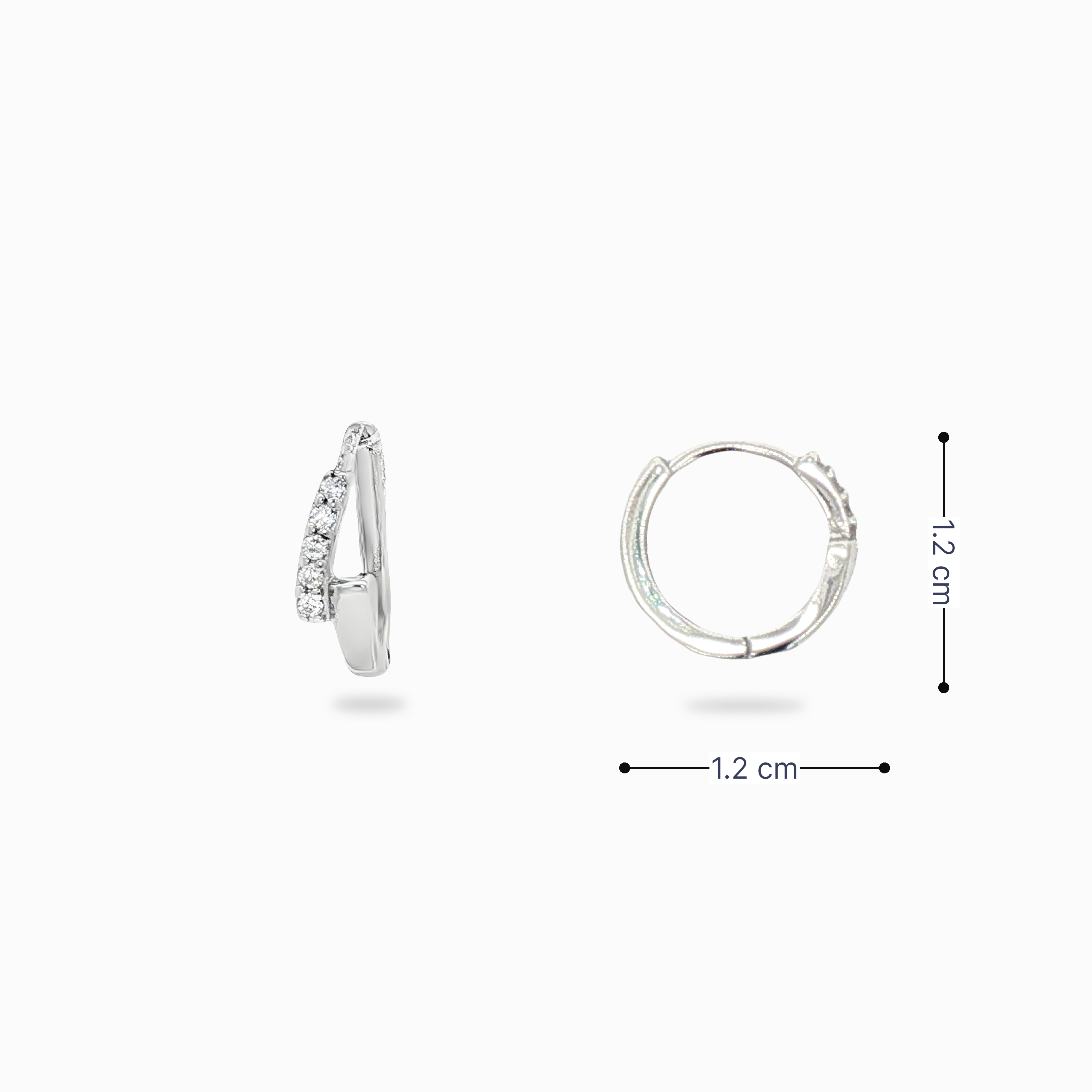 Créole Arco argent rhodié avec ses dimensions