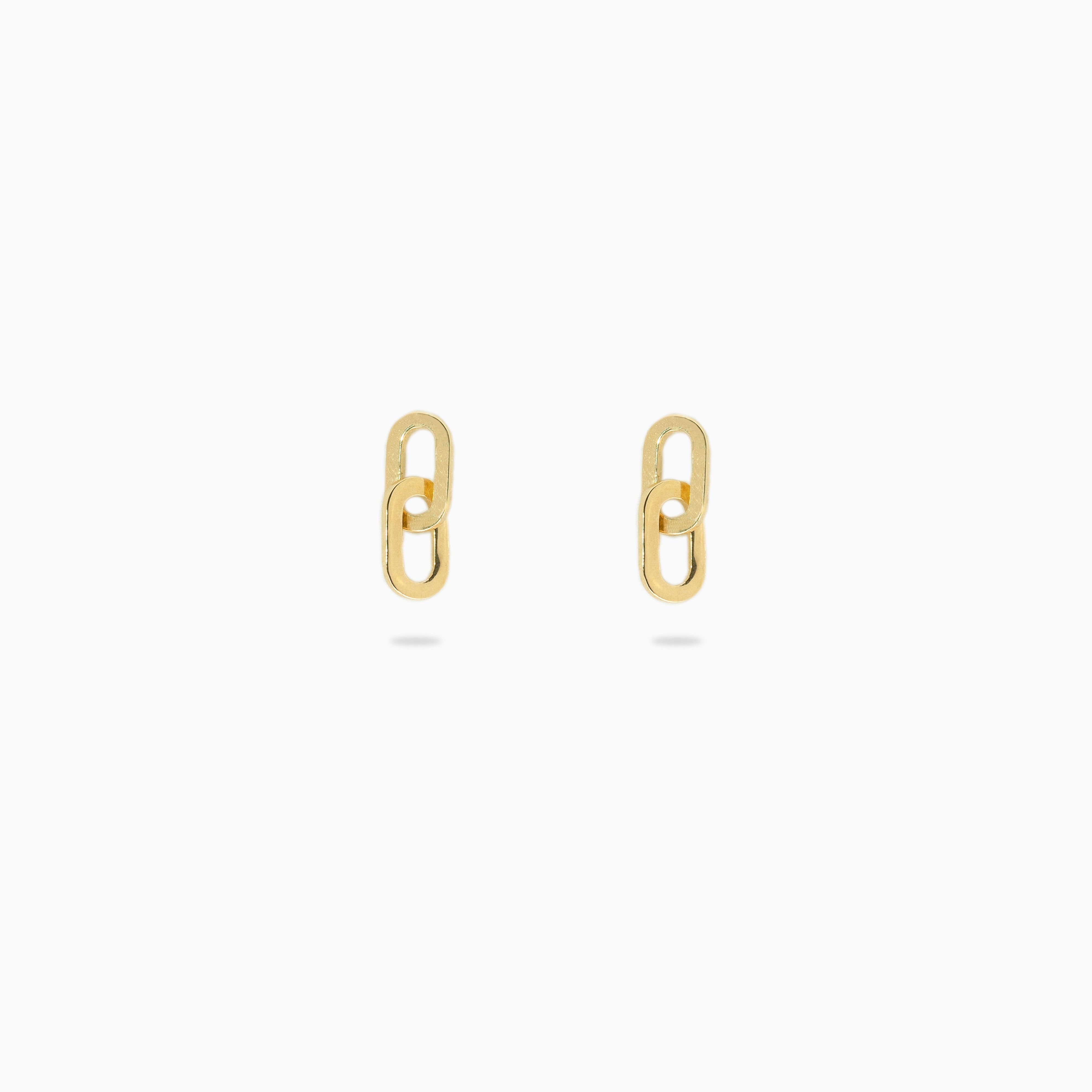 Boucles d'oreilles deux anneaux couleur or jaune