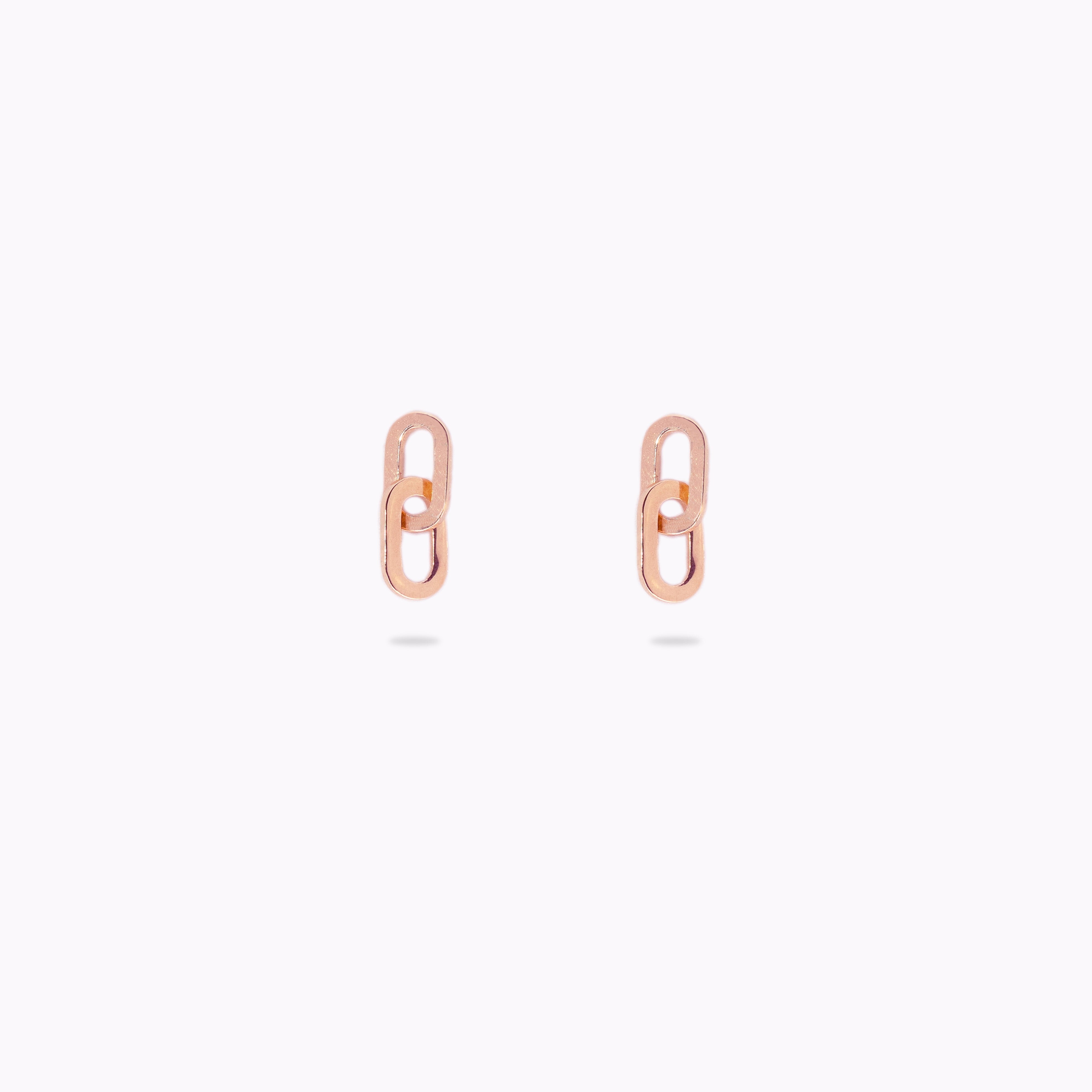 Boucles d'oreilles deux anneaux couleur or rose