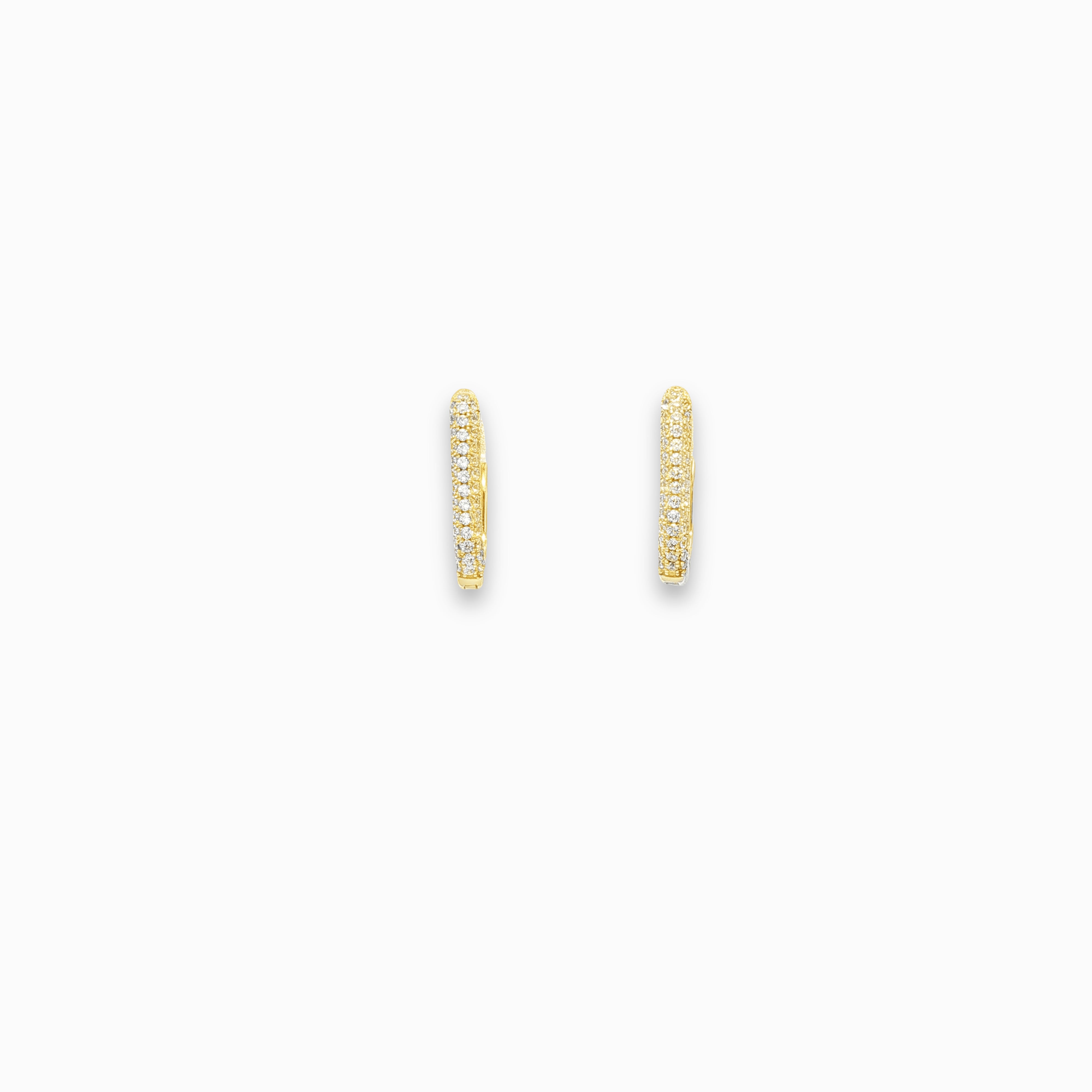 Boucles d'oreilles zirconium argent couleur or jaune