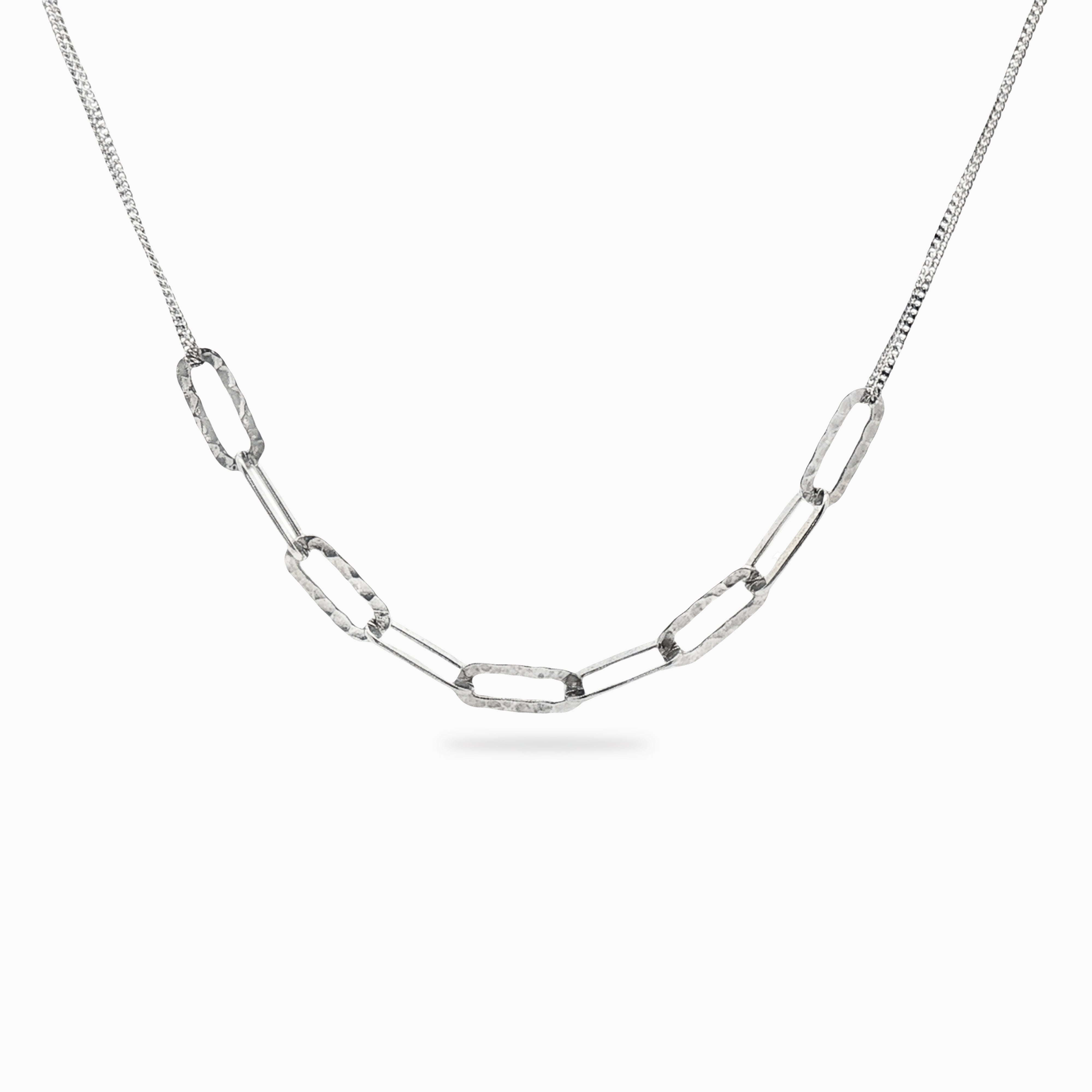 Gliederkette aus rhodiniertem Silber