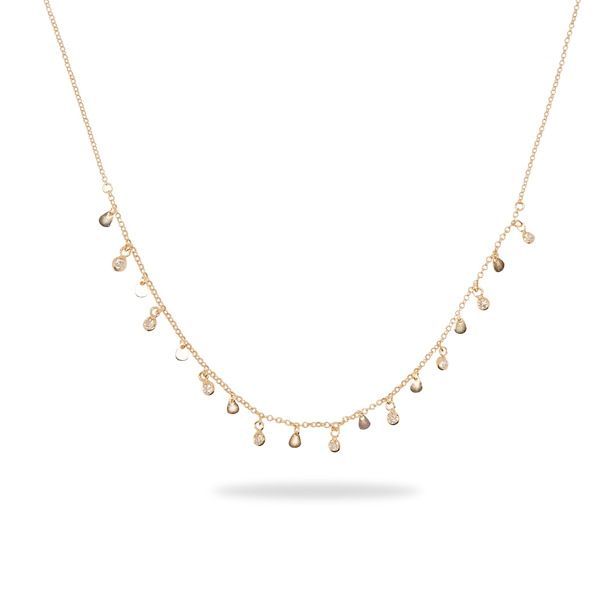 Collier en argent plaqué or jaune et zirconiums