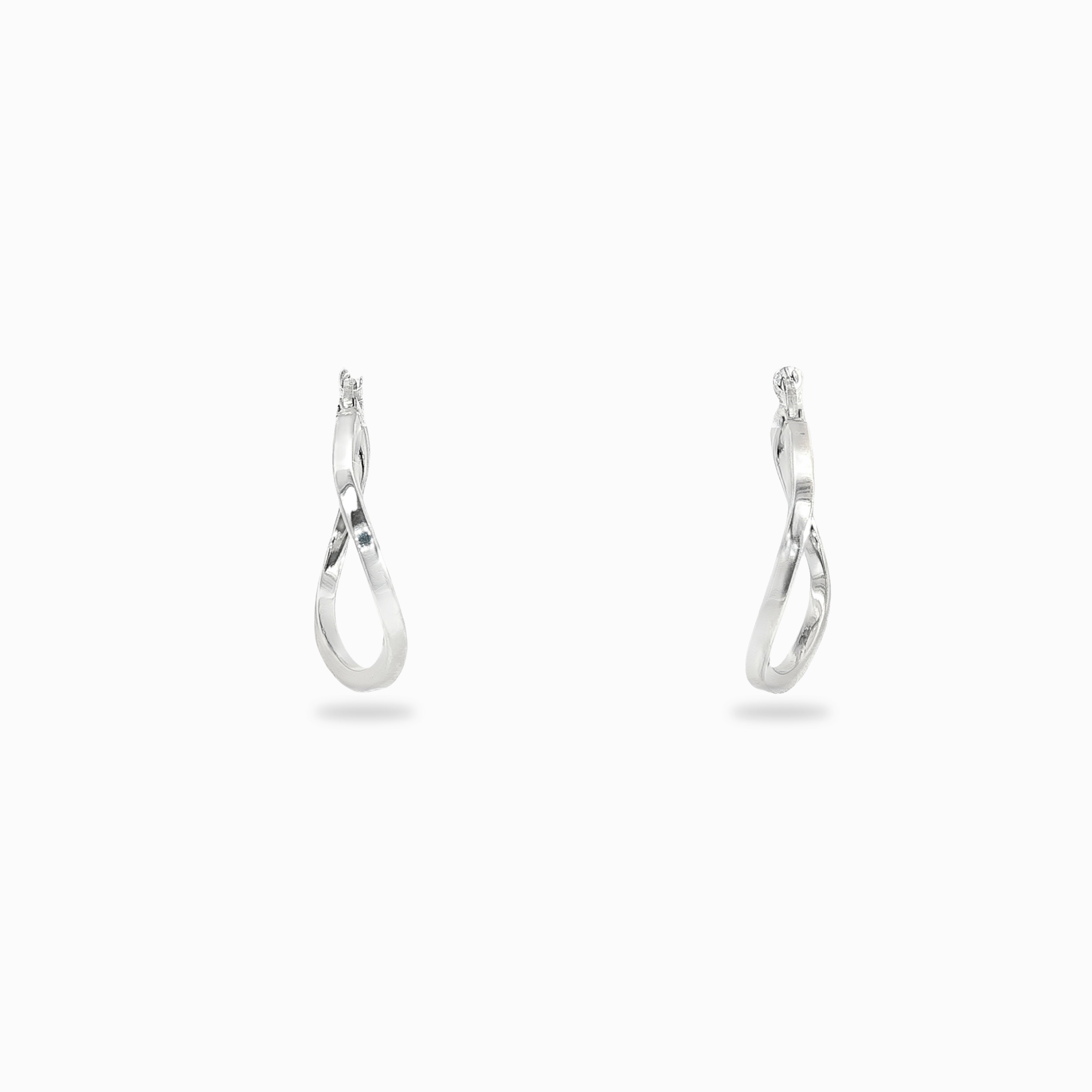 Boucles d'oreilles créoles rondes en argent massif
